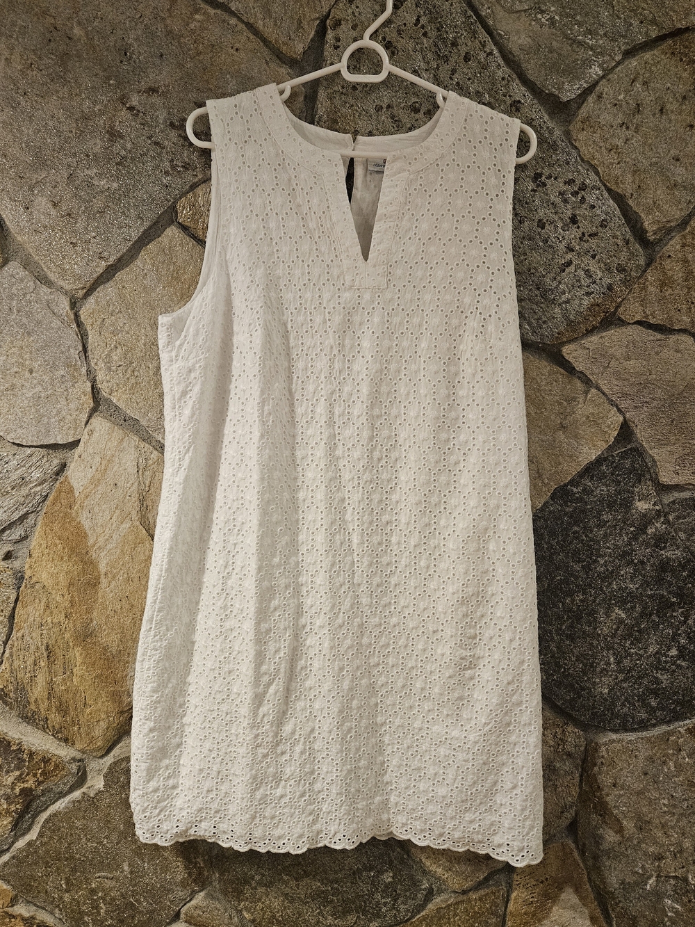 Vineyard Vines White Eyelet Sleeveless Mini Dress